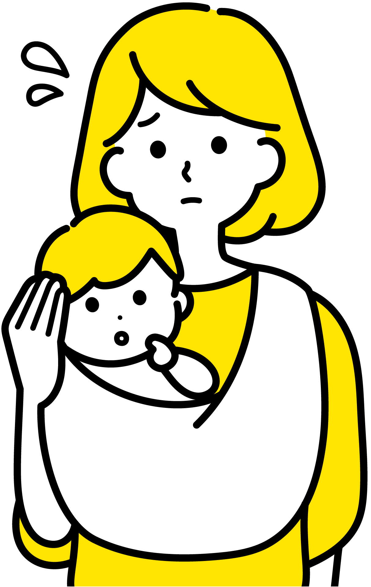 イラスト:悩んでいる女性